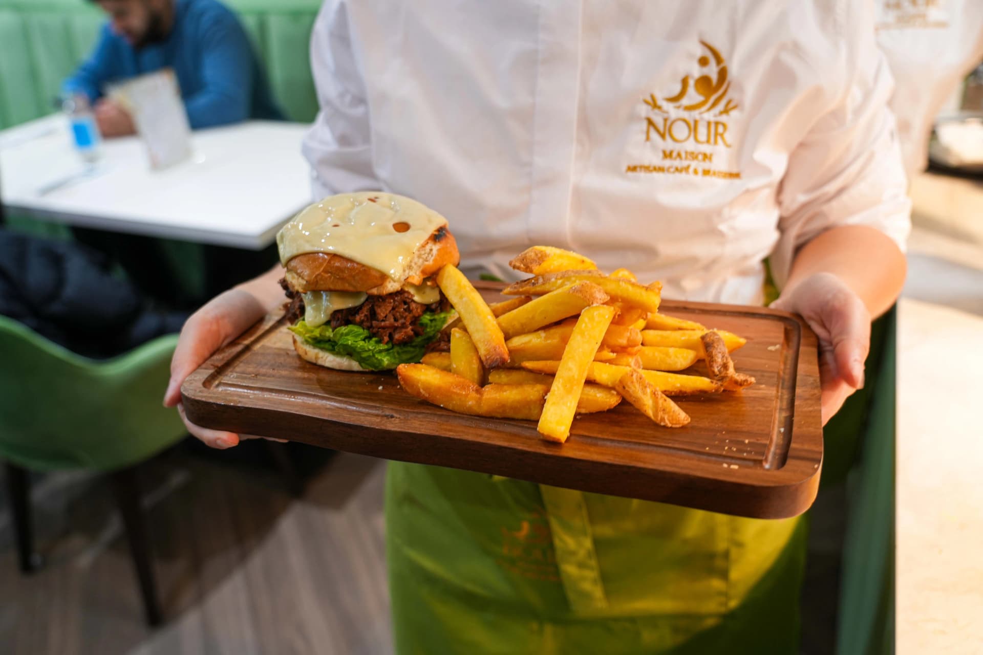 Elegant restaurant ambience at Nour Maison in Milton Keynes