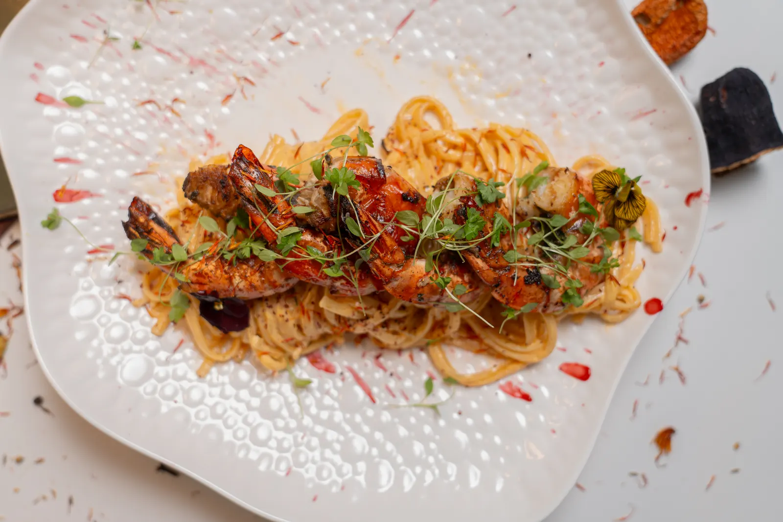 Harissa Linguine at Nour Maison Milton Keynes