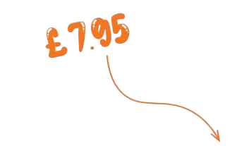 Decorative arrow pointing to kids menu title